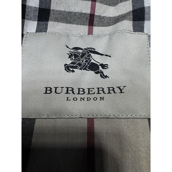 Burberry VTG Black Nova Check Removable Hood Rain Jacket Women’s Large - Picture 5 of 10